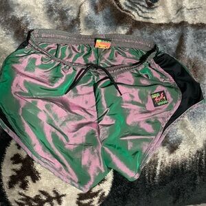 80s iridescent shorts